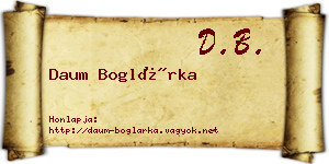 Daum Boglárka névjegykártya